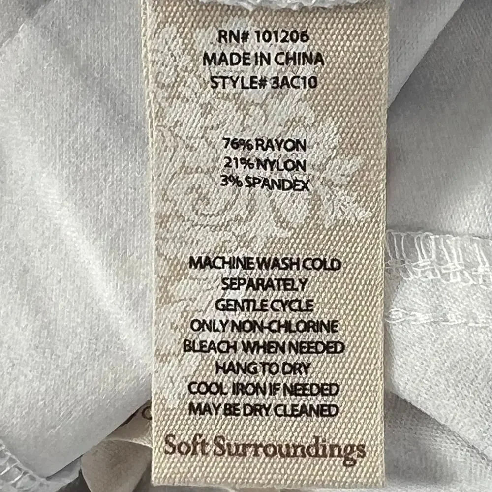 SOFT SURROUNDINGS Pale Blue & White Floral Stretch Twill Pull On Pants XSP
